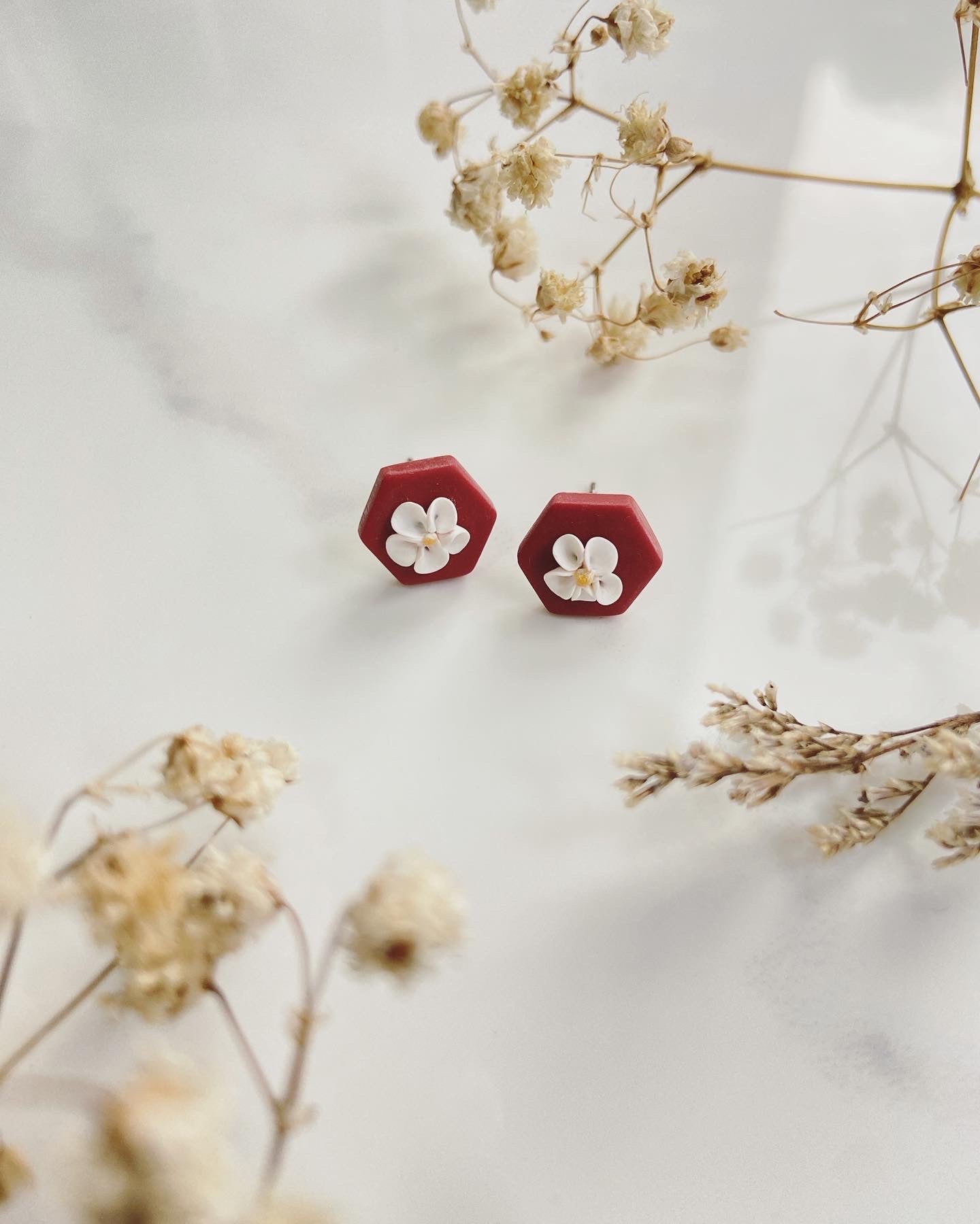 Red Blossom Studs
