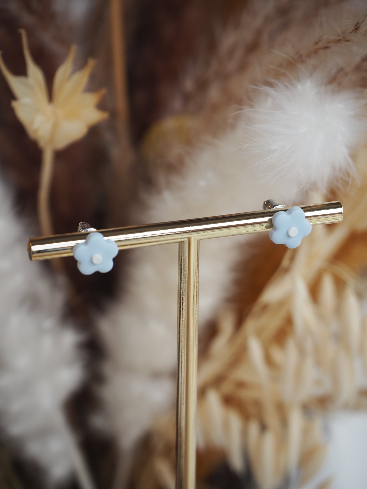Mini Blue Flower Studs