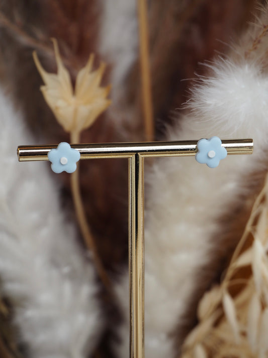 Mini Blue Flower Studs